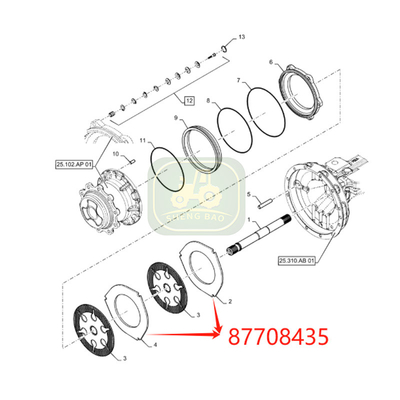 แบรกเบรคจูงหน้า 8mm 87708435 แบรกเพลตสําหรับ Backhoe Loader