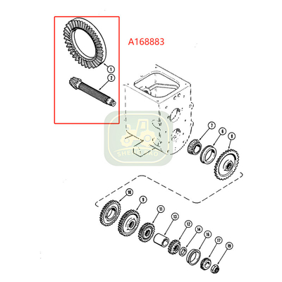 อะไหล่การส่งแกนหน้า 7/47 T A168883 เครื่องยนต์บีเวลสําหรับเครื่องบรรทุกถัง