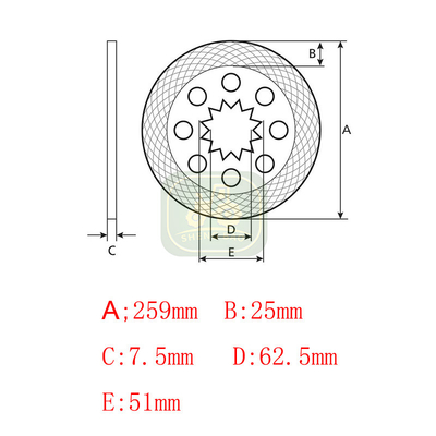 ระบบความแตกต่าง 15T 114622C2 แผ่นเบรกสําหรับแทรกเตอร์