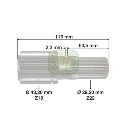 อะไหล่แกนหน้า 18/22T L41123 แพลเนตารี พีเนียมชัฟท์ สําหรับ JD Tractor