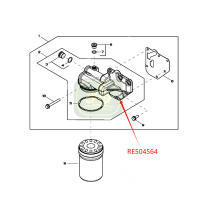ระบบเครื่องยนต์ RE504564 R502505 หัวกรองน้ํามัน สําหรับรถยนต์