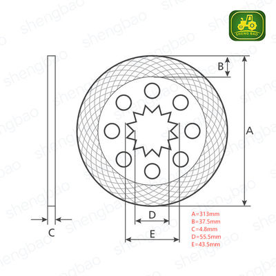 ส่วนของเครื่องควบคุมและเบรค AL75434 แผ่นเบรคสําหรับแทรกเตอร์ 14 สปิน