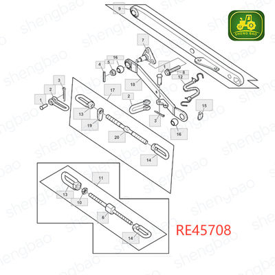 ชิ้นส่วนเชื่อมต่อแบบสามจุด RE45708 SJ24944 โซ่กันโคลง สำหรับรถแทรกเตอร์