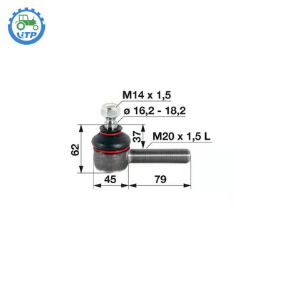 00110106 3131021R1  ชิ้นส่วนรถแทรกเตอร์ Tie Rod End 95MM