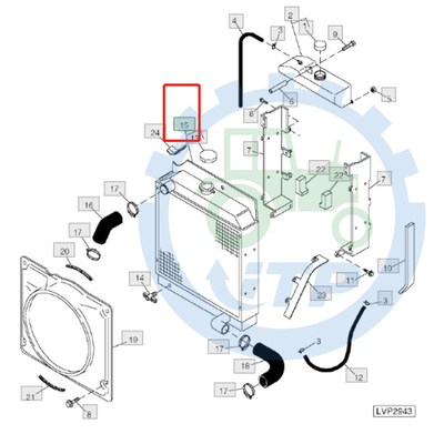 RE70236 หม้อน้ำรถแทรกเตอร์สำหรับ  5320N 5410 5415 5510 5320N